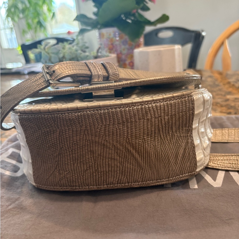 Brahmin Cream Crossbody Bag with gromet Detailing - Picture 11 of 12